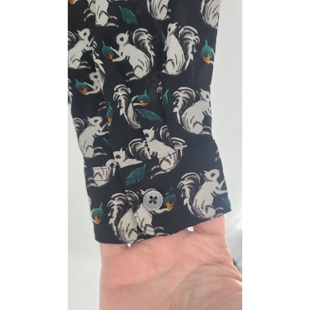 Loft Blouse Squirrel Novelty Women Blouse XS Button Up Long Sleev Teacher Career - Picture 6 of 9